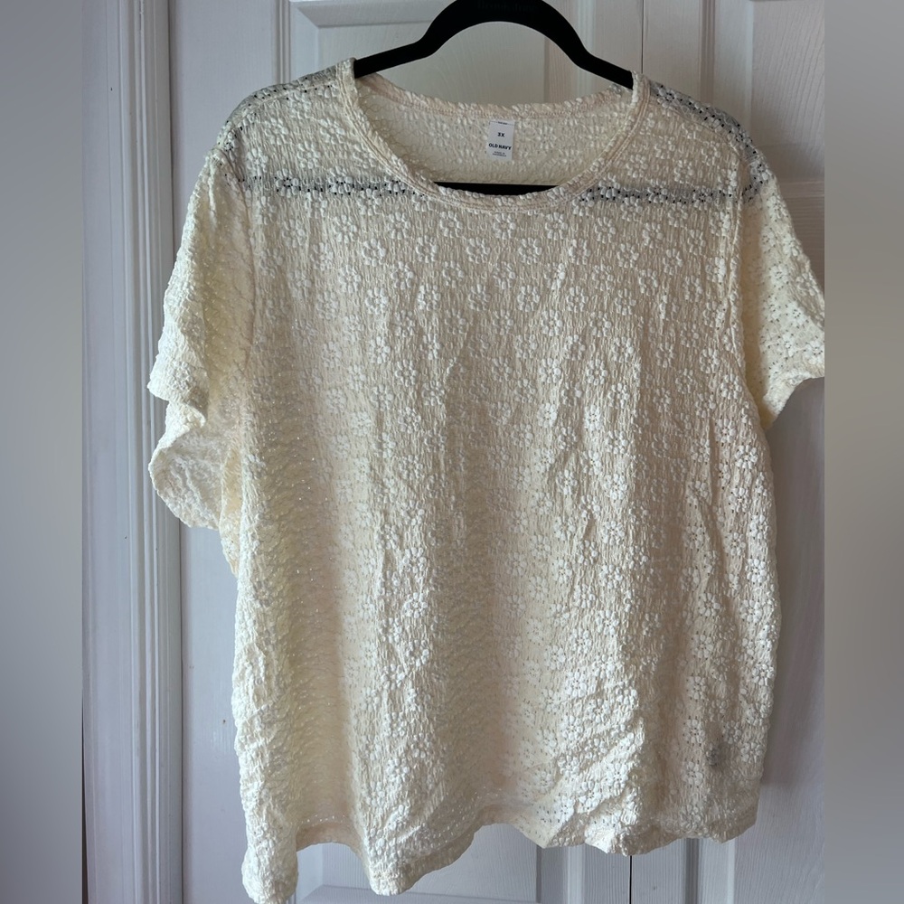NWT Old Navy Cream Short-Sleeved Top